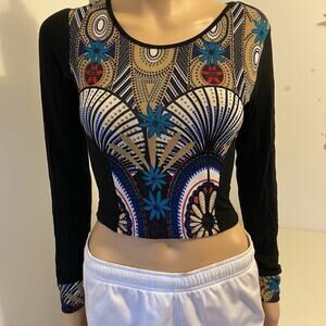 Vintage Blush Crop Top Shirt Longsleeve Women S Graphic Streetwear Punk Rock y2K